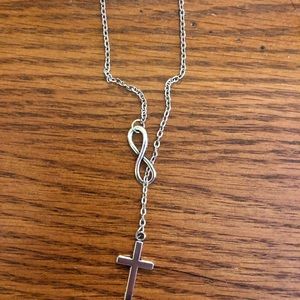 Cross infinity necklace